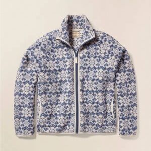Faherty fireside blue and white fleece jacket - XS
